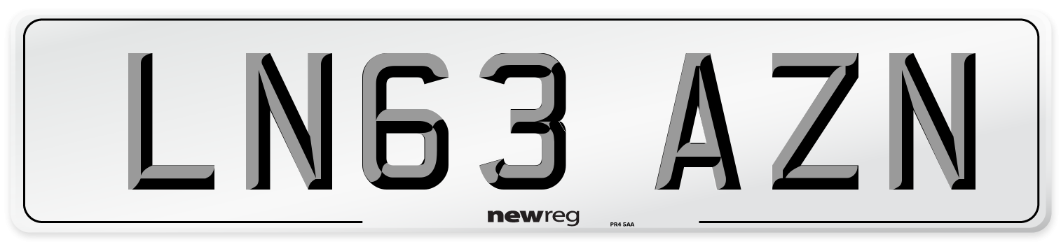 LN63 AZN Number Plate from New Reg